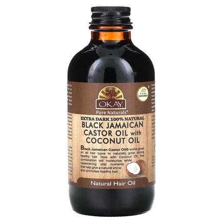Okay Pure Naturals, Натуральное масло для волос, для темных волос, 118 мл (4 жидк. Унции)