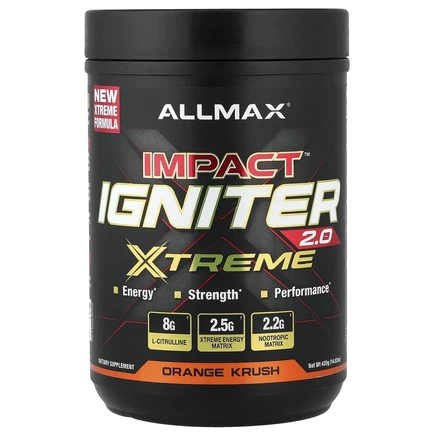 ALLMAX, Impact™ Igniter Xtreme 2.0, со вкусом апельсина, 420 г (14,82 унции)