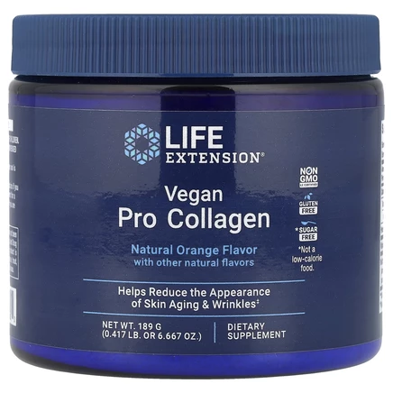 Life Extension, Vegan Pro Collagen, натуральный апельсин, 189 г (0,417 фунта)