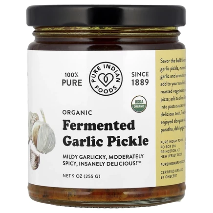 Pure Indian Foods, Органический ферментированный чеснок, 255 г (9 унций)