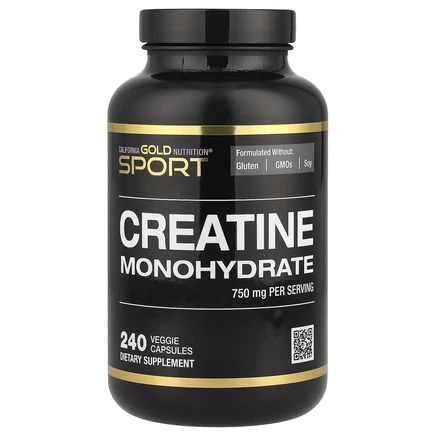 California Gold Nutrition, Sport, креатин, 240 растительных капсул