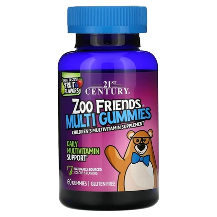 Детские мультивитамины 21st Century Zoo Friends, 60 шт.