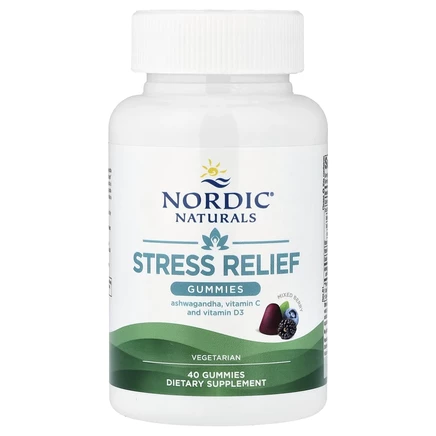 Nordic Naturals, Жевательные таблетки для снятия стресса, ягодное ассорти, 40 жевательных таблеток