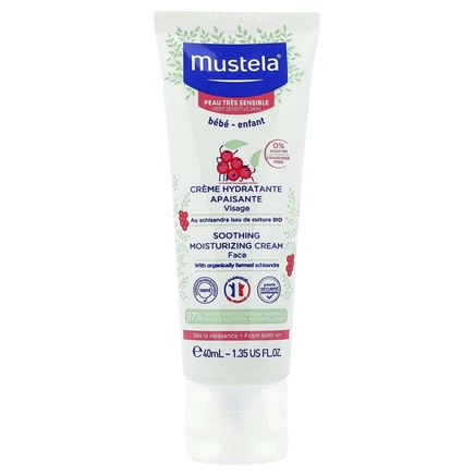 Mustela, Успокаивающий увлажняющий крем для лица с лимонником, без отдушек, 40 мл (1,35 жидк. Унции)