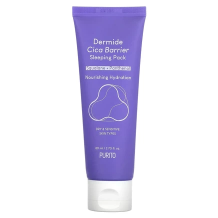 Purito, Dermide Cica Barrier, спальный пакет, 80 мл (2,70 жидк. Унции)