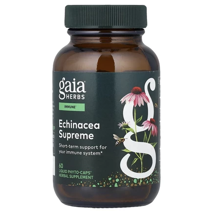 Gaia Herbs, Echinacea Supreme, 60 вегетарианских фито-капсул с жидкостью