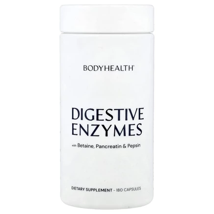 BodyHealth, Пищеварительные ферменты с бетаином, панкреатином и пепсином, 180 капсул