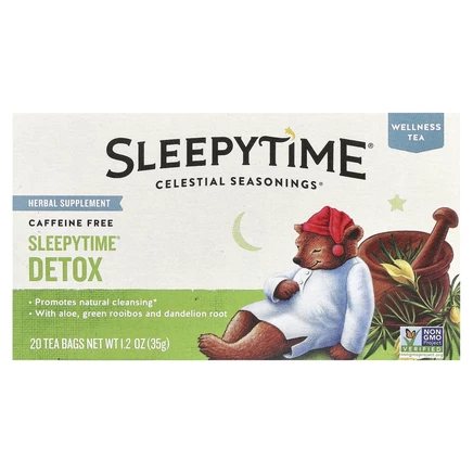 Celestial Seasonings, Sleepytime, чай для хорошего самочувствия, детокс, без кофеина, 20 чайных пакетиков, 35 г (1,2 унции)