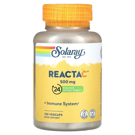 Solaray, Reacta-C, 500 мг, 120 вегетарианских капсул