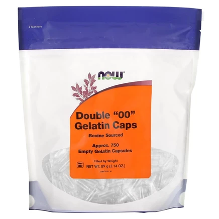 Пустые желатиновые капсулы NOW Foods, размер 00, 750 шт.