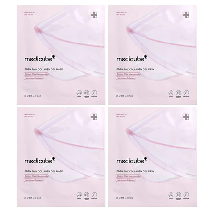 Medicube, BDRN, розовая гелевая маска с коллагеном, 4 шт. по 28 г (0,98 унции)