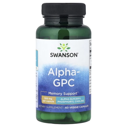 Swanson, Alpha GPC, 300 мг, 60 растительных капсул