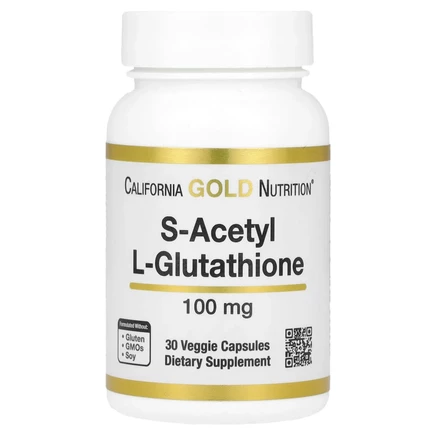 California Gold Nutrition, S-ацетил-L-глутатион, 100 мг, 30 растительных капсул