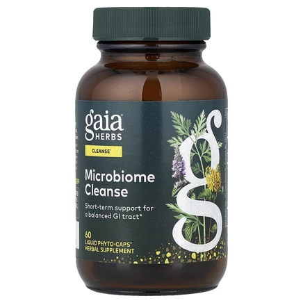 Gaia Herbs, Microbiome Cleanse, 60 веганских жидких фитокапсул