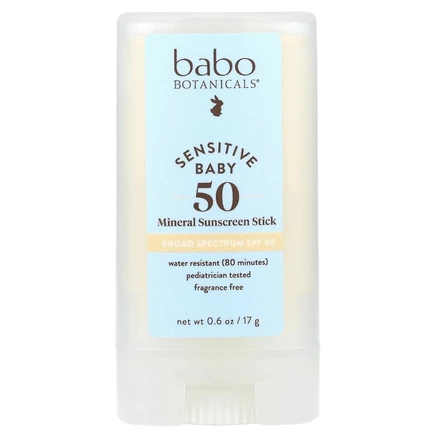 Babo Botanicals, Baby Face, солнцезащитное средство на минеральной основе в виде стика, SPF 50, 17 г