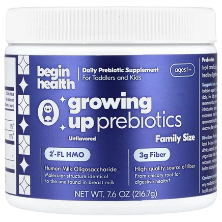 Begin Health, Kids, пребиотики для детей, от 1 года, без вкусовых добавок, 216,7 г (7,6 унции)