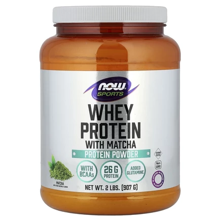 NOW Foods, Sports, сывороточный протеин в порошке, матча, 907 г (2 фунта)