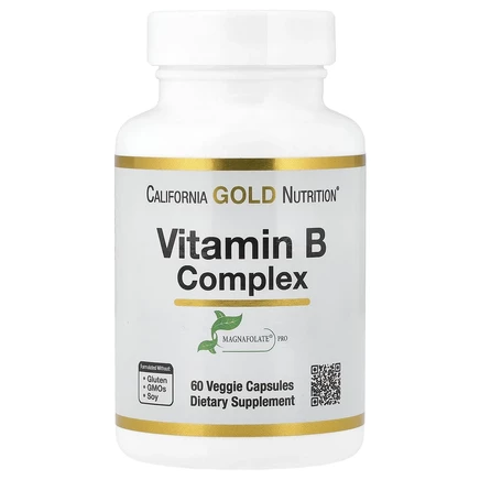California Gold Nutrition, комплекс витаминов группы B, 60 растительных капсул