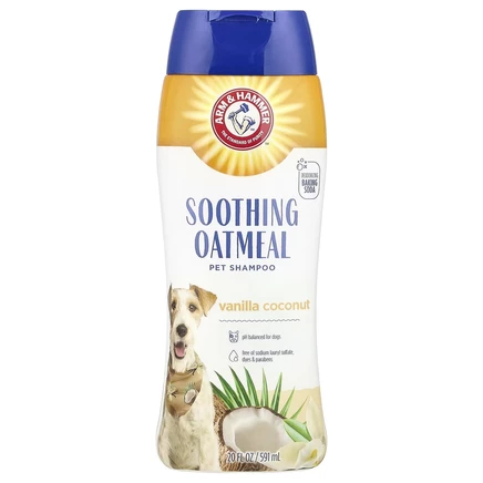 Arm & Hammer, Успокаивающий шампунь с овсянкой для домашних животных, ваниль и кокос, 591 мл (20 жидк. Унций)