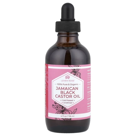 Leven Rose, 100% чистое и органическое ямайское черное касторовое масло, 118 мл (4 жидк. Унции)