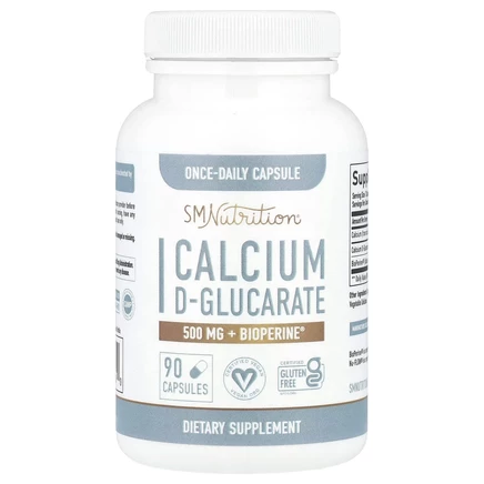 SMNutrition, Calcium D-Glucarate + BioPerine, 500 mg, 90 Capsules