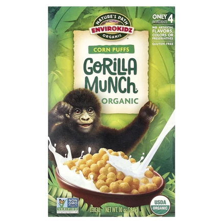 Nature's Path, EnviroKidz, снеки Puffs из органической кукурузы Gorilla Munch, 284 г (10 унций)