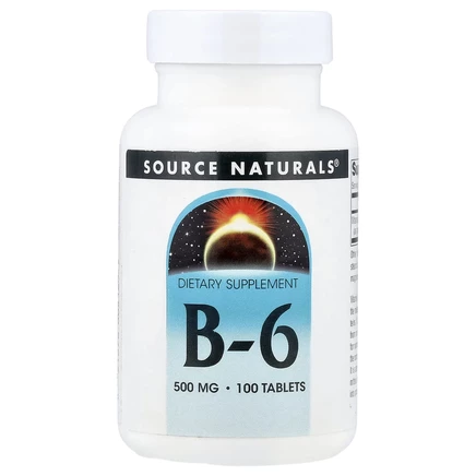 Source Naturals, В6, 500 мг, 100 таблеток