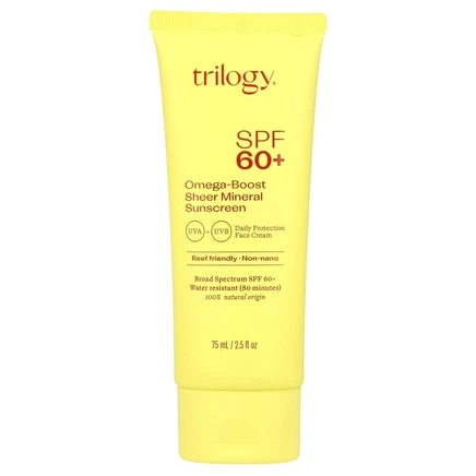 Trilogy, Omega-Boost, солнцезащитное средство с минералами, SPF 60+, 75 мл (2,5 жидк. унции)