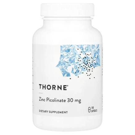 Thorne, пиколинат цинка, 30 мг, 180 капсул