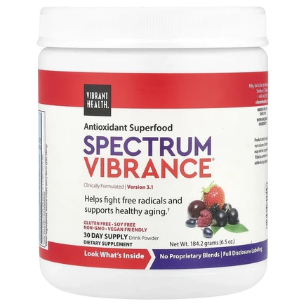 Vibrant Health, Spectrum Vibrance, суперфуд с антиоксидантами, версия 3.1, 184,2 г (6,5 унции)