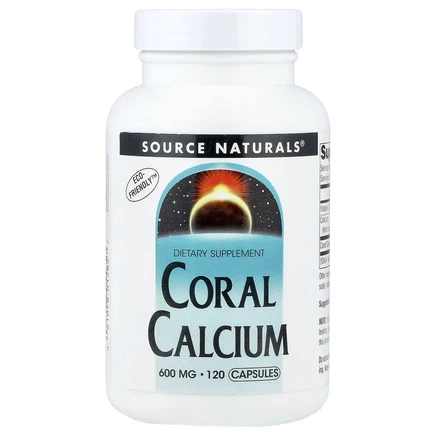 Source Naturals, коралловый кальций, 600 мг, 120 капсул