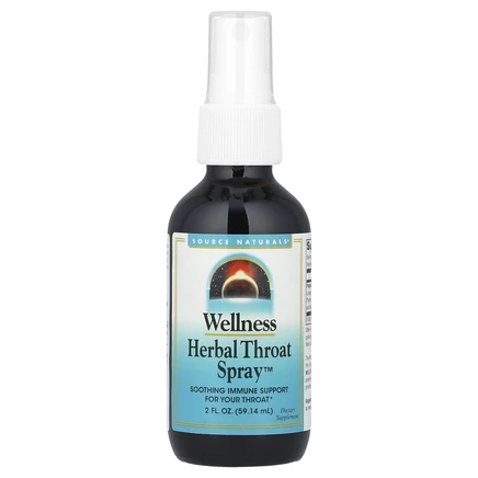 Source Naturals, Wellness, травяной спрей для горла, 2 жидкие унции (59,14 мл)