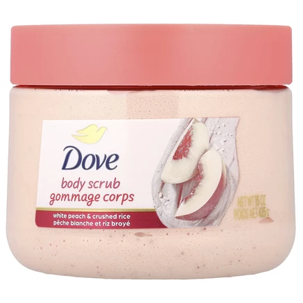 Dove, скраб для тела, белый персик и измельченный рис, 425 г (15 унций)