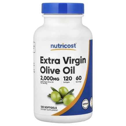 Nutricost, нерафинированное оливковое масло высшего качества, 120 капсул (1000 мг в 1 капсуле)