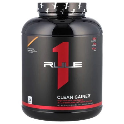 Rule One Proteins, Clean Gainer, со вкусом шоколада и арахисовой пасты, 2,18 кг (4,80 фунта)