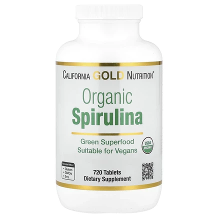 California Gold Nutrition, органическая спирулина, 500 мг, 720 таблеток