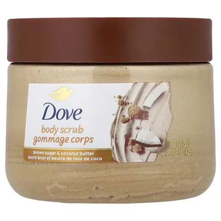 Dove, скраб для тела, коричневый сахар и кокосовое масло, 425 г (15 унций)