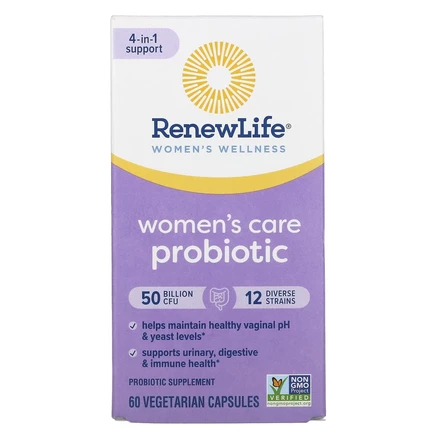 Renew Life, пробиотик для женского здоровья, 50 млрд КОЕ, 60 вегетарианских капсул