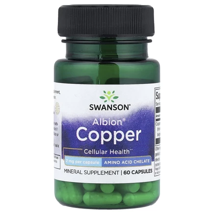 Swanson, Albion Copper, 2 мг, 60 капсул