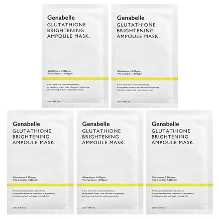 Genabelle, Осветляющая маска-ампула с глутатионом, 5 шт., По 25 мл (0,84 жидк. Унции)