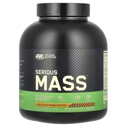 Optimum Nutrition, Serious Mass, протеиновый порошок, шоколадно-арахисовое масло, 2,72 кг (6 фунтов)