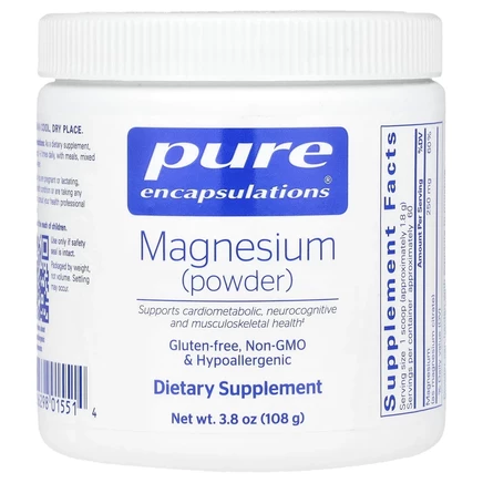 Pure Encapsulations, Магний в порошке, 108 г (3,8 унции)