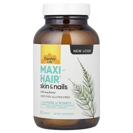 Country Life, Maxi-Hair® Skin & Nails, 90 таблеток