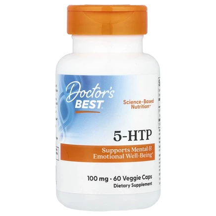 Doctor's Best, 5-гидрокситриптофан, 100 мг, 60 вегетарианских капсул