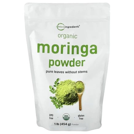 Micro Ingredients, органический порошок из моринги, 454 г (1 фунт)