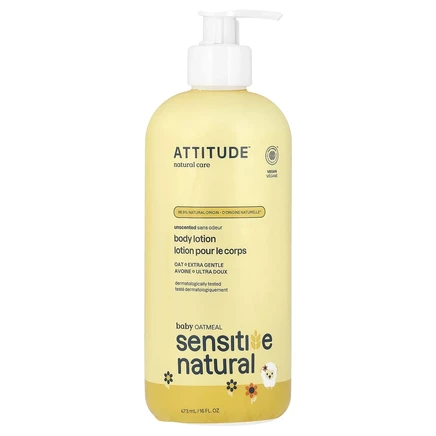 ATTITUDE, Oatmeal Sensitive, натуральный лосьон для тела, без запаха, 473 мл (16 жидк. Унций)