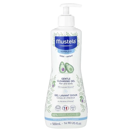 Mustela, мягкий очищающий гель с авокадо, для волос и тела, 500 мл (16,9 жидк. унции)