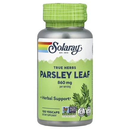 Solaray, True Herbs, листья петрушки, 860 мг, 100 растительных капсул (430 мг в 1 капсуле)