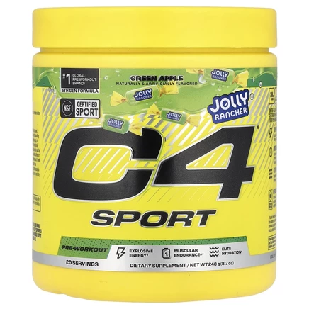 C4 / Cellucor, C4® Sport, предтренировочный комплекс, со вкусом зеленого яблока, 248 г (8,7 унции)