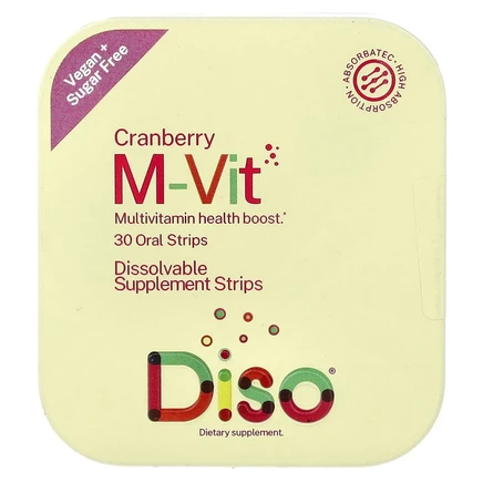 Diso, M-Vit, клюква, 30 полосок для полости рта